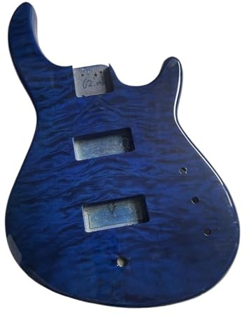 Leistungsart Gitarrenkorpus Massives Lindenholz Ahornfurnier DIY Gitarrenbausatz Blau 4 Saitiger E Bass