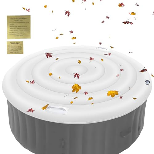 Couvre-Bain Gonflable | 160cm Couverture De Spa Gonflable Avec Des Trous De Fuite D'air |Couvercle De Bain À Remous Rond Avec Poignée| Couvercle De Bain À Remous Isolée À L'épreuve, Vent&Image De Plui