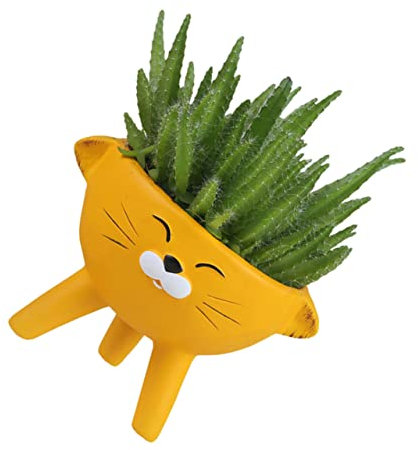 Abaodam 1pezzi Da in Forma Gatto Per Piante e Cactus Portafiori Piante Decorazione Per Ufficio Scrivania Libreria Tavolo Da Pranzo