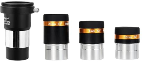 SVBONY Eyepieces 4mm Telescopes Lens and SVBONY 2X Barlow Lens, Wide Angle 62 Degree Aspheric Eyepiece HD Fully Coated Telescope Accessory, Barlow with M42 Thread