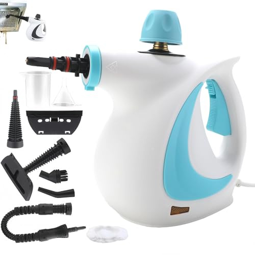 HOPASRISEE Engeliebe Dampf Desinfektionsreiniger, 1050w Red Hot Dampfreiniger, 350ML Dampfreiniger füR Alles, 3.2 Bar Dampfdruck, Sicher, Durchdacht und Extrem Effektiv(Blau)