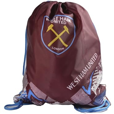 Hy-Pro West Ham United Vector Drawstring Gym Bag, Claret and Blue, Official Football Club Design