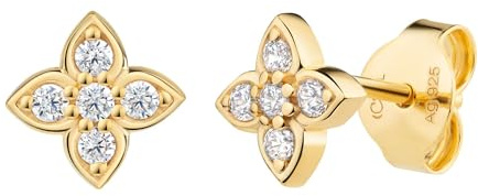 cai Damen Ohrstecker 925/- Sterling Silber 1,2cm Glänzend Zirkonia gelb 301220109V