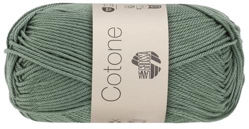 LANA GROSSA Cotone | Baumwollbasicgarn | Handstrickgarn aus 100% Baumwolle | 50g Wolle zum Stricken & Häkeln | 125m Garn FB 142