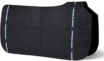 Harrison Howard Western-Schabrackeneinlage, dünnes Wollfilz-Unterpolster mit Rückenausschnitt, stoßdämpfende Schweißbarriere, 7 mm dick, Schwarz, 86,4 x 86,4 cm, 7 mm