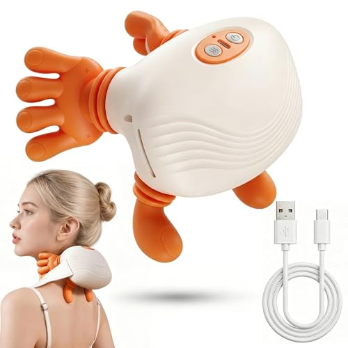 Masseur Cervical à Main Bionique, 4D Massage Cervicales Recargable por USB, Capacidad de la batería: 2000 mAh, Cadeaux Pour Maman, Femmes et Hommes