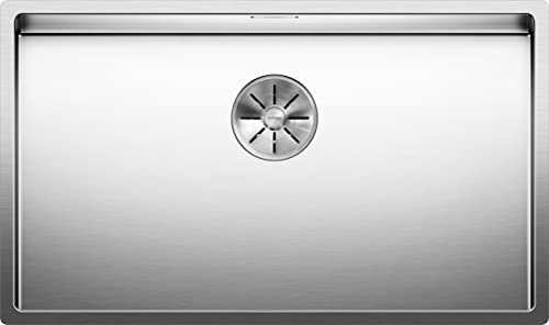 BLANCO CLARON 700-IF | Edelstahl Spüle | Einbauart: Einbau von Oben & Flächenbündig | für 80 cm breite Unterschränke | Widerstandsfähig gegenüber Kratzern | Großes Beckenvolumen | [74x44x19,9 cm]