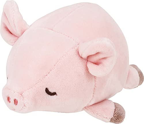 Nemu Nemu Animals Peluche a forma di maiale rosa, peluche extra morbido e morbido, progettato in Giappone, taglia S, 11 cm