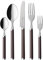 Villeroy & Boch Play! Chocolate Brown Cutlery for up to 6 People, 30 Pieces, Stainless Steel, Brown Plastic Handle