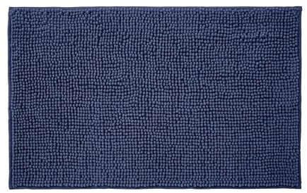 Allure Bobble Chenille Large Bath Mat Non Slip 60 x 90cm - Soft, Absorbent, Easy Care (Navy)