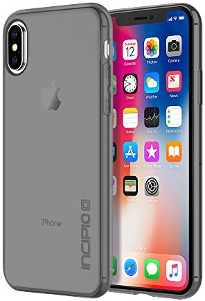 Incipio NGP Pure Case Schutzhülle für Apple iPhone Xs / X - transparent/grau [Qi kompatibel/Stoßfest/Reißfest/Flexibel/Transparent] - IPH-1630-SMK
