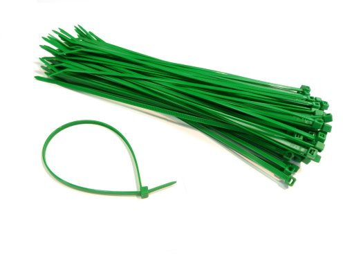 Hyfive Green Cable Ties Cable Tidy Tie Wraps 300 x 4.8 mm - Pack of 25
