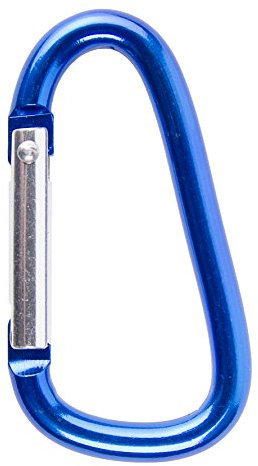 Karteo Karabinerhaken blau [1 Stück] Schlüsselanhänger aus Metall für Gürtelschnalle Hosenbund Schlüsselbund als Ausweishalter Schlüssel