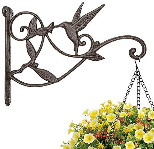 Sport Tent-Vintage Blumenhaken Ampelhaken Blumenampelhalter Wandhalterung Gusseisen Antik rustikal Blumenampel Haken für Hängekörbe Hängeampeln Wandfutterschale (3)