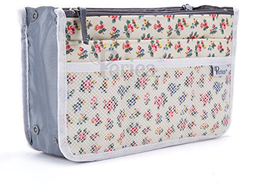 Periea Chelsy Handbag Organiser Insert (Floral Cream, Large)
