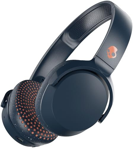 Skullcandy Riff Wireless On-Ear Headphones with Microphone, Bluetooth Wireless, Rapid Charge 10-Hour Battery Life, Foldable, Plush Ear Cushions with Durable Headband, Blue/Speckle/Sunset