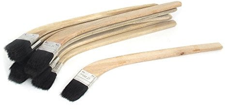 Aexit 10pcs 1.5 Width 90 Degree Bent Wooden Handle Metal Ferrule Bristle Oil Paint Painting Brush Tool (e61fc0da4fab4a60f6001588e515841d)