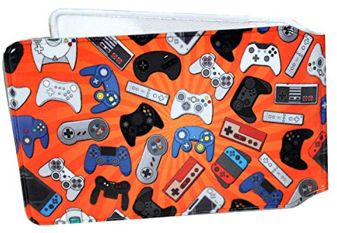 Game Console Controllers Credit Card Bus Pass Wallet Slimline Travel Rail Ticket Holder Cover for Oyster Business Zip ID Card - Bifold - Party Bag Gift School Leaver Uni (1x Wallet)