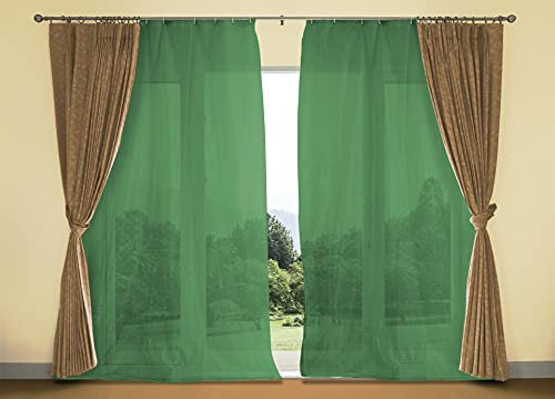 EUROSTYLE Tenda ZANZARIERA Mosquito Rete FITTA con Frange E Anelli Inclusi (150X250CM, Verde)