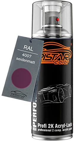 TRISTARcolor RAL 4007 Purpurviolett mat satiné Bombe de peinture acrylique 2K aérosol peinture à vaporiser peinture à pulvériser 400 ml séchage rapide