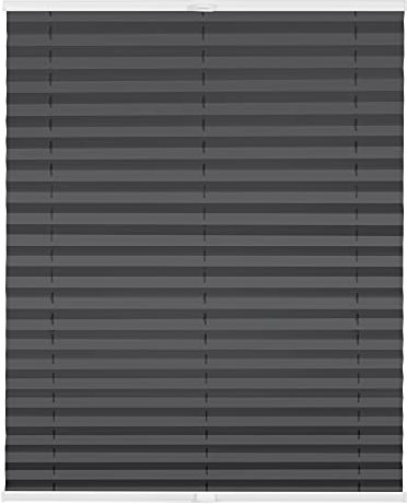 Lichtblick Plissee Klemmfix nach Maß, ohne Bohren, verspannt, Hitzeschutz, Blickdicht, Made in Germany, Thermoplissee - Anthrazit 30 cm x 130 cm (B x L)