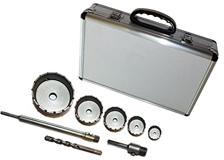 Juego de 8 brocas de corona SDS Plus, broca perforadora de 30-110 mm