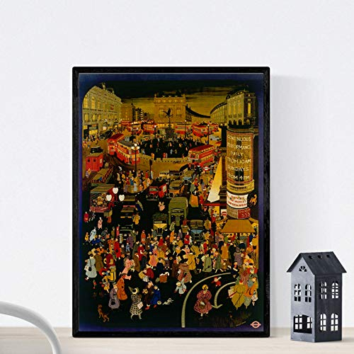Nacnic Vintage Poster Vintage Poster Europa. In London in der Nacht. A3 Größe