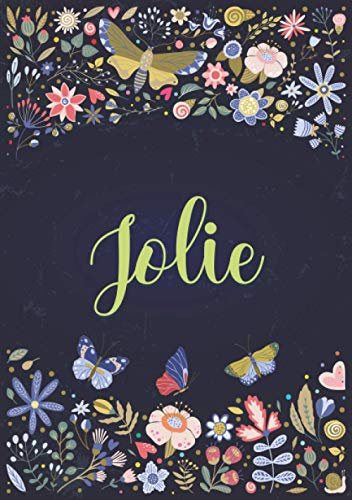 Jolie: Notizbuch A5 | Personalisierter vorname Jolie | Geburtstagsgeschenk für Frau, Mutter, Schwester, Tochter | Design: Garten | 120 Seiten liniert, Kleinformat A5 (14,8 x 21 cm)