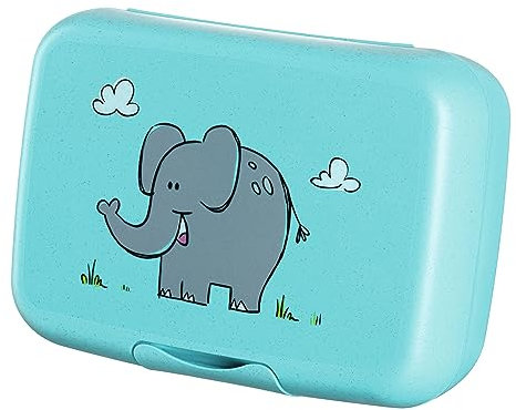 Leonardo Bambini Brotdose für Kinder 1 Stück, bunte Lunchbox mit Tieren bpa-frei, spülmaschinengeeignete Frühstücksdose, blau 19 cm breit 022857