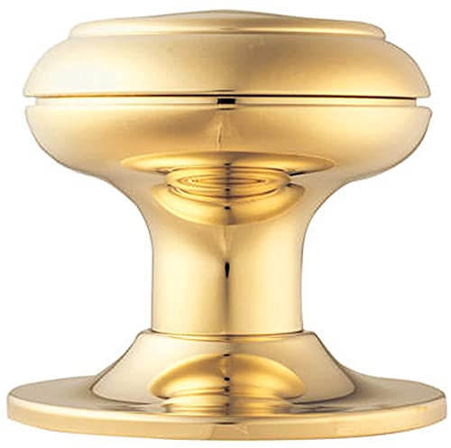 76mm Large Centre Door Knob -Stainless Brass- Outdoor External Front Door Handle | Large Centre Door Knob for Front Doors - External Pull Door Knob - Decorative Weatherproof External Handle