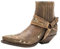 Stivali da moto da uomo Western Cowboy Stivaletti Retro a punta tacco basso in pelle Stivali da motociclista Stivali Hort Stivali da cavallo, Khaki 01, 39.5 EU