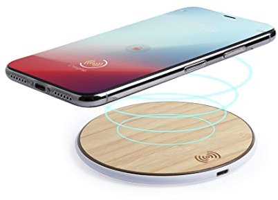 ANTEVIA - Chargeur à Induction Universel sans Fil avec Base en Bois | Plus DE 10 MODÈLES | iOS et Android | Couleur: Beige (Nembar)