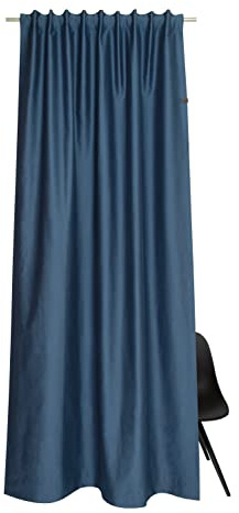 Schöner Wohnen Kollektion Gardine Soft 130x250 - Vorhang Blickdicht blau Baumwollmix - Vorhänge Wohnzimmer - Dekoschal - Curtains