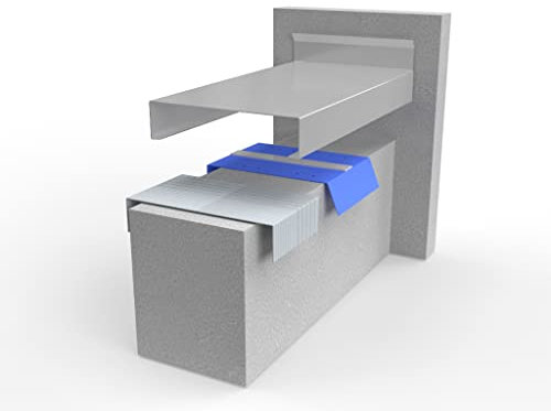 Alu-Mauerabdeckung Komplettsystem - Wandanschluss inkl. 1x Schnapphalter und 1x Stoßblech - Größe: XL, Farbe: Grau RAL 9006
