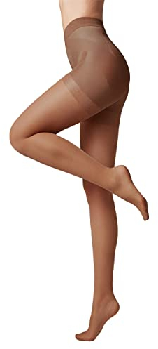 Conte elegant modellierende Damenstrumpfhose mit Push-up Effekt - X-PRESS 40 DEN - Formende Feinstrumpfhose Damen Strumpfhose - Einfarbig - Farbe Mocca Größe 5