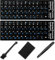Russian Keyboard Stickers - 5 in 1, Cyrillic Keyboard Letters Replacement Sticker with Black Background and Blue Lettering for Computer, Laptop, Notebook, Desktop