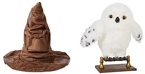Wizarding World Harry Potter - Interaktiver Sprechender Hut mit Sound ab 5 Jahren & Wizarding World Harry Potter - Interaktive Plüsch-Eule Hedwig mit über 15 Geräuschen und Bewegungen