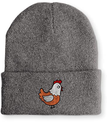 tshirtladen Huhn Statement Beanie Mütze mit Spruch, Farbe: Grau