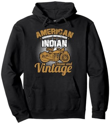 Motorrad Biker American Legendary Motorcycles Indian Chief Pullover Hoodie