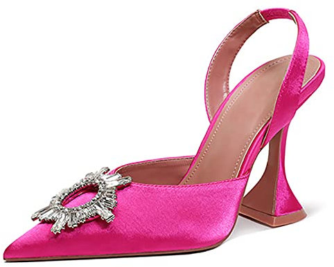 Chaussures Pointues Femmes Escarpins Talon Chaton Chaussures Hautes à Talons pour L'été Escarpins Élégants pour Femmes,Pink,8.5