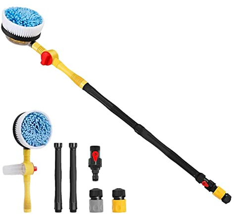 GIMOCOOL Teleskop Waschbürste, Rotierende Autowaschbürste, Auto Waschbürste Kit Mit Teleskopstiel, Teleskop Detailwerkzeuge Mit Langem Griff, Bootsreinigungsfahrzeug Für Die Autowäsche