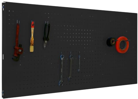 Simon Rack Simonwork Werkzeugwand für die Wand, Organizer für Werkzeuge, mit 8 Haken, 1500 x 400 mm, Anthrazit