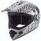 Kinder Crosshelm Skeleton AHP – Motorradhelm für Kinder, ABS-Schale, robuster Kinderhelm für Downhill, Quad und Motocross, Weiß Schwarz, Größe M, 55 – 56 cm