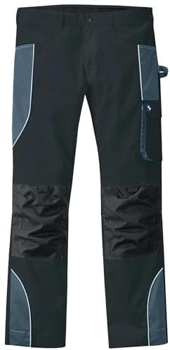 Scheibler Arbeitshosen Männer Reflektierende Cargohose Herren Bequeme Schnittschutzhose Outdoor Hose mit Multifunktionalen Taschen Schwarz/Anthrazit 58