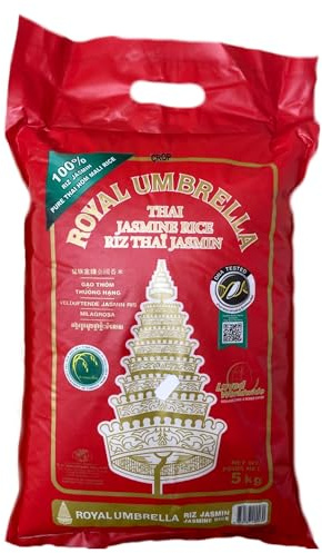 Gharana Swaad ka Khazaana Royal Umbrella Thai Jasmine Fregrant Rice - 10kg Pack - Authentic Thai Aroma and Extra-Long Grains