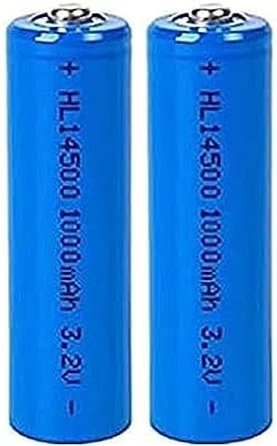 3.2V 14500 LiFePO4 1000mAh AA Battery Rechargeable Battery For Solar Lights (3.2V 1000mAh),2 PZ