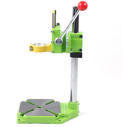 Bohrmaschinenständer, Bohrerhalter 90° Drehbare, 49cm Ständer für Bohrmaschine, Einstellbare Winkelarretierung, mit 3* Plastikköpfe, Für Flächen und runde Werkstücke