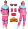 80er 90er Jahre Outfit für Herren Damen, 80er Jahre Kostüm Trainingsanzug Damen Retro Jogginganzug, Erwachsene 80er 90er Kostuem Anzug für Karneval