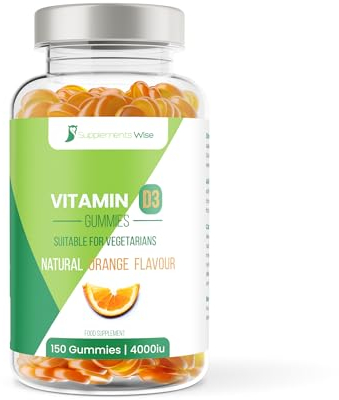 Vitamin D Gummies 4000iu - 150 Pack - Natural Orange Flavour - Chewable Vitamin D Gummies for Adults - Five Month Supply - Delicious Immune System Support - High Strength Vitamin D3 - Made in The UK