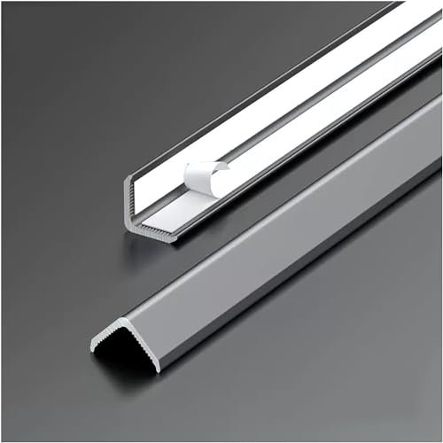 Raouoae 2 Stück Eckschutzprofil Wand Ecke Kantenschutzstreifen Schmaler Metall-Eckschutz Zum Schutz Der Wände, 89° Selbstklebend Eckschutzleiste Für Holzwände/Fliesen (Color : Silver, Size : 150cm/5